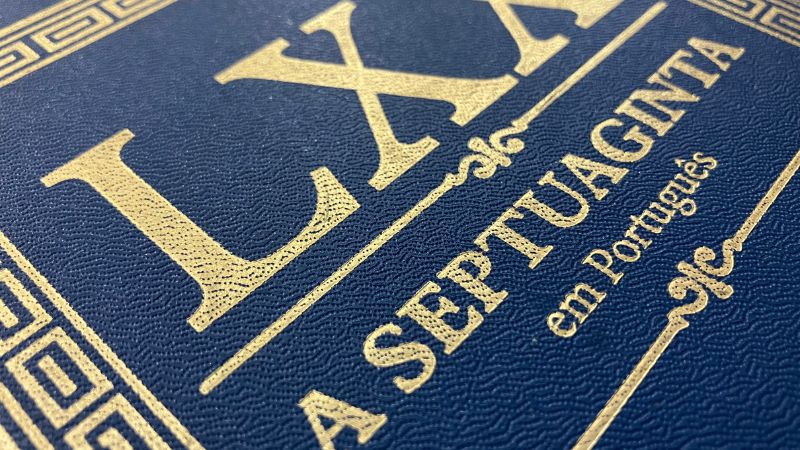 Página aberta da Septuaginta LXX em Português mostrando o Salmo 23 traduzido do grego koiné